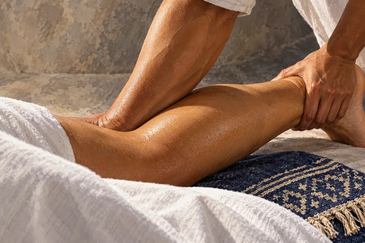 Editorial illustration · Focused forearm massage